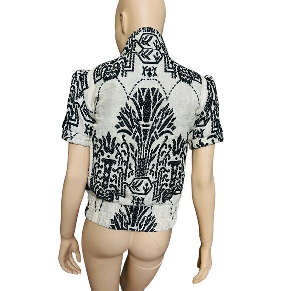 Wardrobe of Dreams Shiva Bomber Jacket Black and White Size S 100% Cotton - Picture 6 of 13